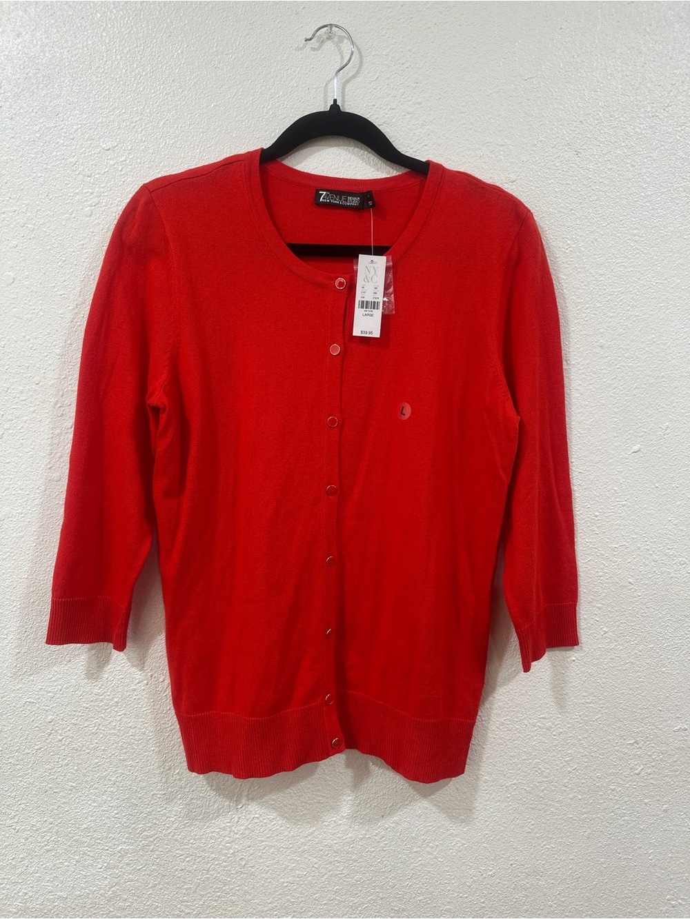 New York & Company Red Button-Front Women's Cardigan